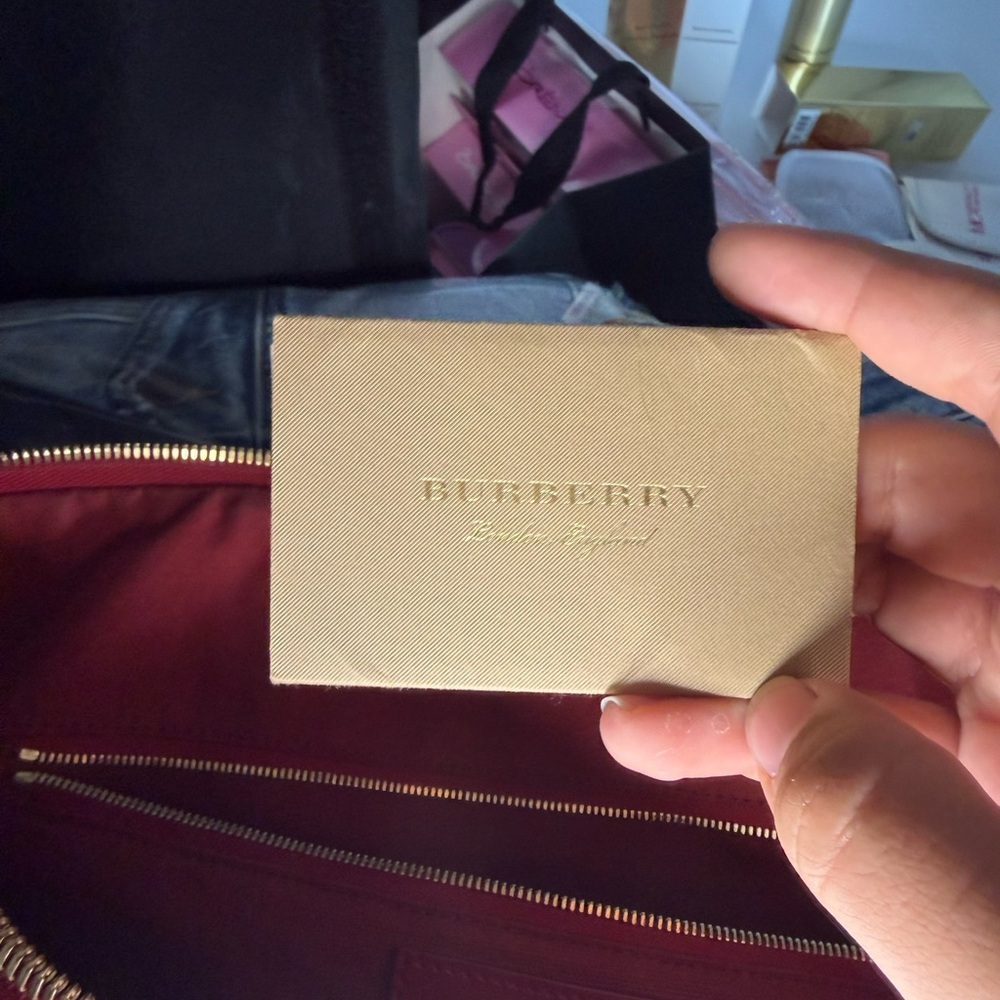 Burberry Red and Beige Checkered Wallet - Picture 3 of 6
